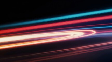 Abstract rendering of motion trails with light streaks and vibrant colors