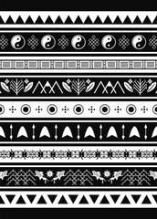 natural resources folk floral tribal pattern ethnic peace harmony ornaments art wallpaper black and white background