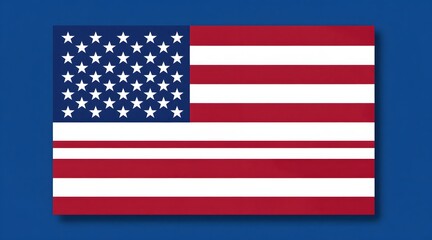 Obraz premium Iconic United States flag waves with pride against a blue background