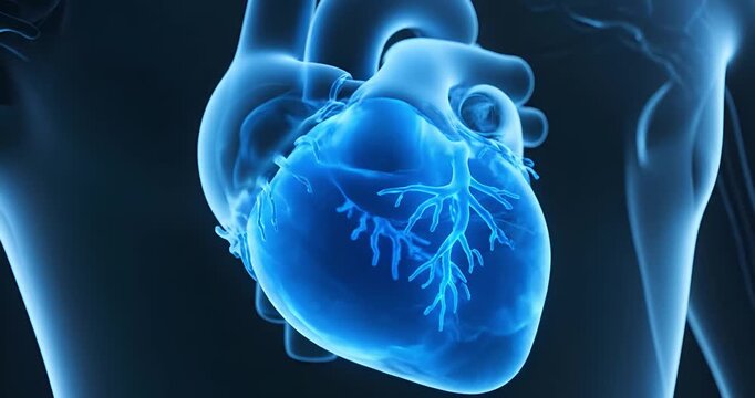 3D Animation of a Beating Human Heart Anatomy