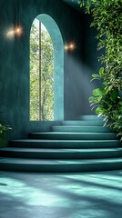 Soft Three Dimensional Illustration Featuring a Calm Pastel Green Background With Clean Shapes Ideal for Product Promotions or Artistic Branding Templates