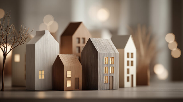 3D miniature modern handcrafted houses