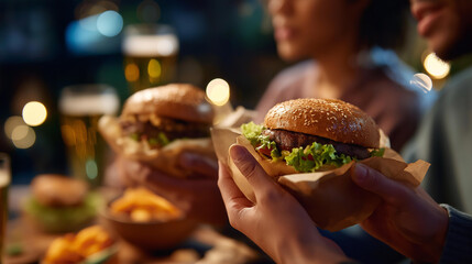 Faceless friends hands watching football game eating snacks together home sports viewing celebration gathering moment entertainment social activity defocused living