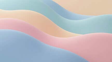Abstract pastel waves in soft shades creating soothing visual experience