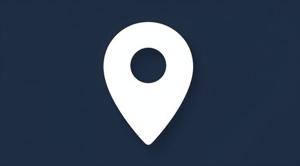 Location pin icon displays in white against a blue background