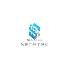 Obraz premium Neostek Modern Blue Abstract Geometric Tech Logo