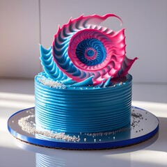 colourful flourish cake