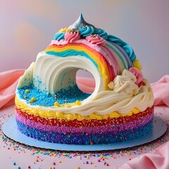 rainbow style cake