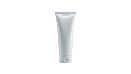Realistic rendering of a white cosmetic tube with a flip-top cap, isolated on a white background, suitable for product mockups