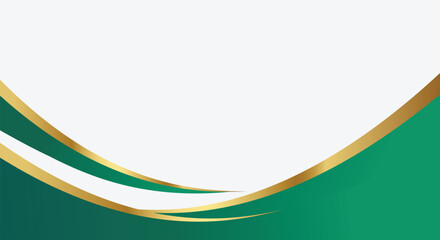 Elegant Green and Gold curve Header Design background suitable for Certificate Templates,Invitation and Professional Presentation
