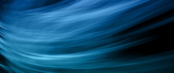 blue and green horizontal abstract background with motion blur and flowing curvy lines