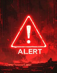 Red Alert Icon Signaling Data Breach Threat