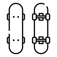 Skateboard black line icon