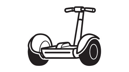 A sleek black and white illustration of a modern personal transportation device on a plain white background viewed from the side