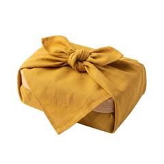 Japanese furoshiki cloth gift wrapping with fabric knot