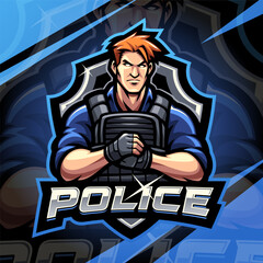 Police esport mascot logo design