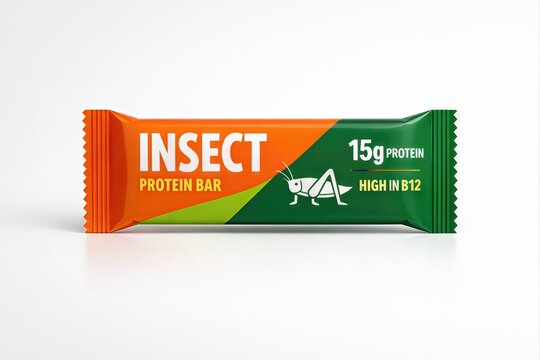 Innovative insect protein bar showcasing sustainable nutrition featuring high protein content designed to promote alternative food sources and boost energy levels