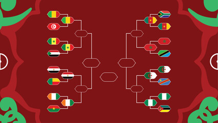 Path African Nations Morocco 2025 Quarter Finals Flags Teams Countries African Football Symbol Logo Design Vector Illustration