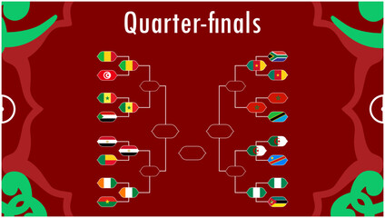 Quarter Finals Path African Nations Morocco 2025 Flags Teams Countries African Football Symbol Logo Design Vector Illustration