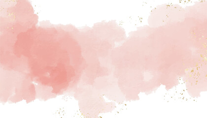 Modern abstract luxury wedding invitation templates with pastel pink watercolor, glitter gold, and valentines day background

