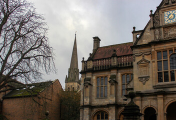 The building of the Faculty of History, Oxford University. Wesley Memorial Methodist Church in the background.
