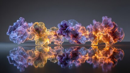 Abstract Floral Flames A Glowing Reflection