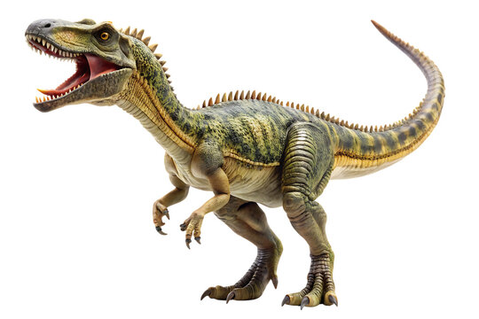 Shonisaurus with mouth open standing on white background isolated on a transparent background dinosaur