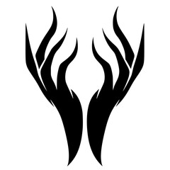 Silhouette of a pair of devil hands