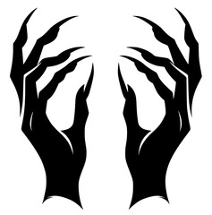 Silhouette of a pair of devil hands