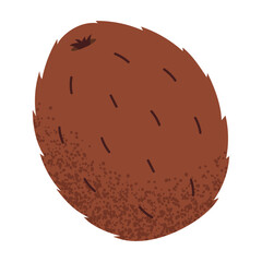 Simple kiwi illustration. Fresh kiwi fruit. Healthy food concept. Minimal flat vector design for interior, poster, cover, banner. Isolated on white background.