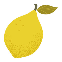 Simple lemon illustrationSimple lemon illustration. Fresh lemon fruit. Healthy food concept. Minimal flat vector design for interior, poster, cover, banner. Isolated on white background.