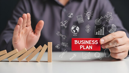 Naklejka premium Business Plan Risk Management