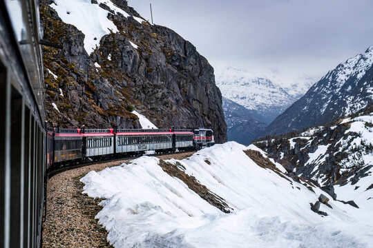 A train ride down through the mountains to Skagway, Alaska.