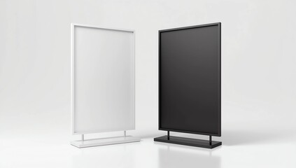 Mock up. Blank billboard, public information board