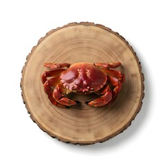 crab on a wooden board 