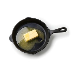 butter melting in a frying pan