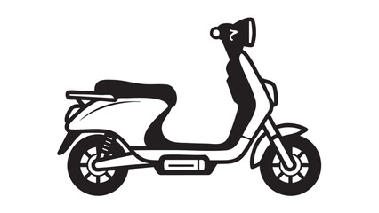 Fototapeta premium A sleek scooter illustration on a plain white background viewed from the side