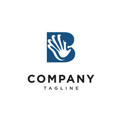 Fototapeta premium Letter B Palm Hand Logo Icon Vector