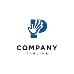Obraz premium Letter P Palm Hand Logo Icon Vector
