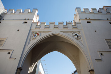 Close Up of Historic Karlstor City Gate Architecture in Munich Germany