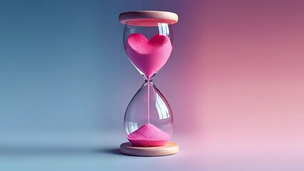 Pink Sand Heart Hourglass Concept