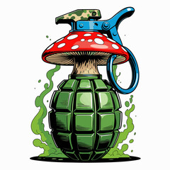 fiery mushroom grenade vector image