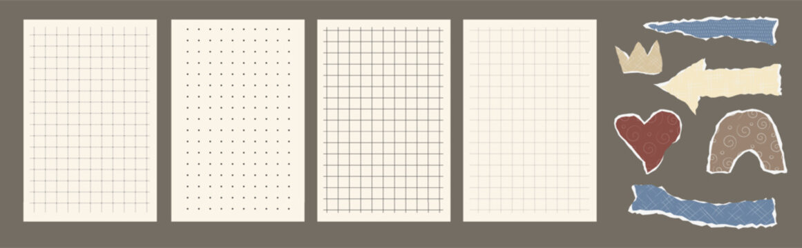 Old Notebook Line Page with Rough Border