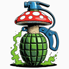 fiery mushroom grenade vector image