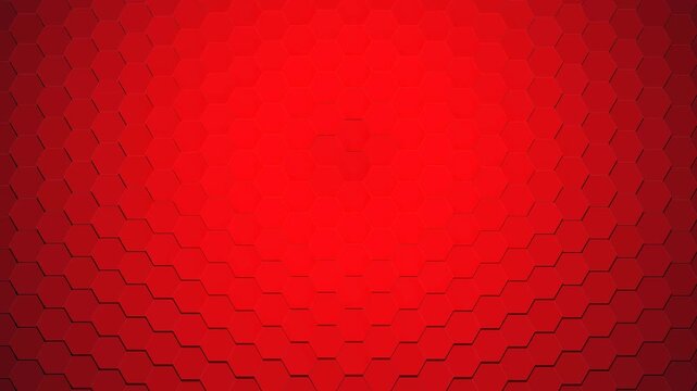 Dramatic Red and Black Isometric 3D Hexagon Pillar Wave 4K Seamless Loop.