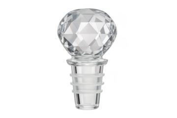 Crystal faceted decorative bottle stopper with transparent background