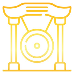 Traditional Chinese Gong Gradient Icon