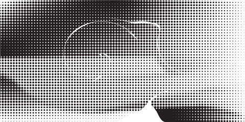 Set of halftone dots gradient pattern texture isolated on white background. Straight dotted spots using halftone circle dot raster texture. Vector blot half tone collection.