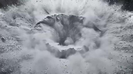 A vibrant scene of a holi color festival with powder explosion in shades of gray and white, conveying a joyful and energetic mood with a shallow depth of field.