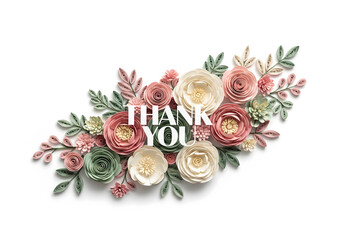 Paper Quilling Style of Contemporary Editorial Floral Thanks
